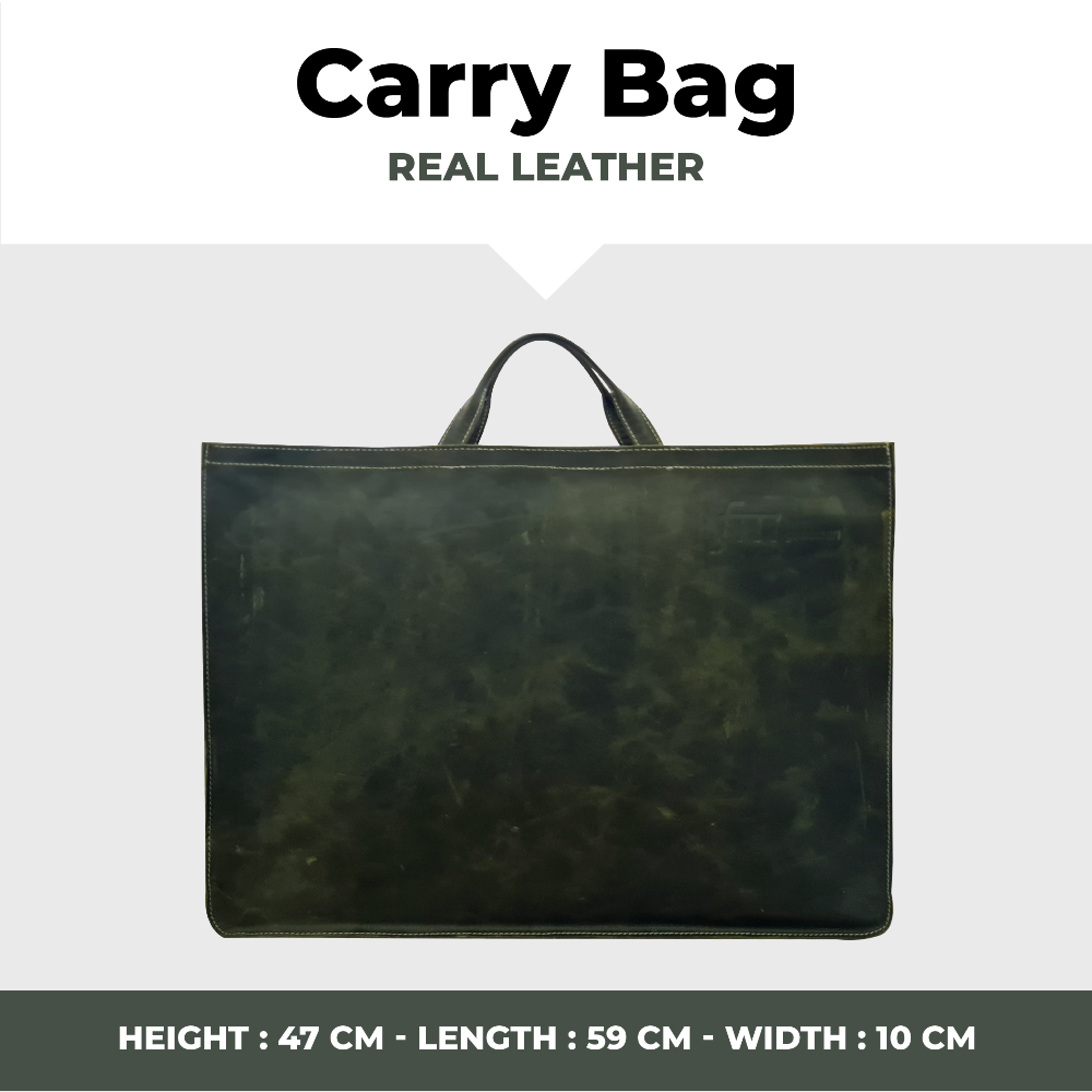 Leather Carry Bag - Green