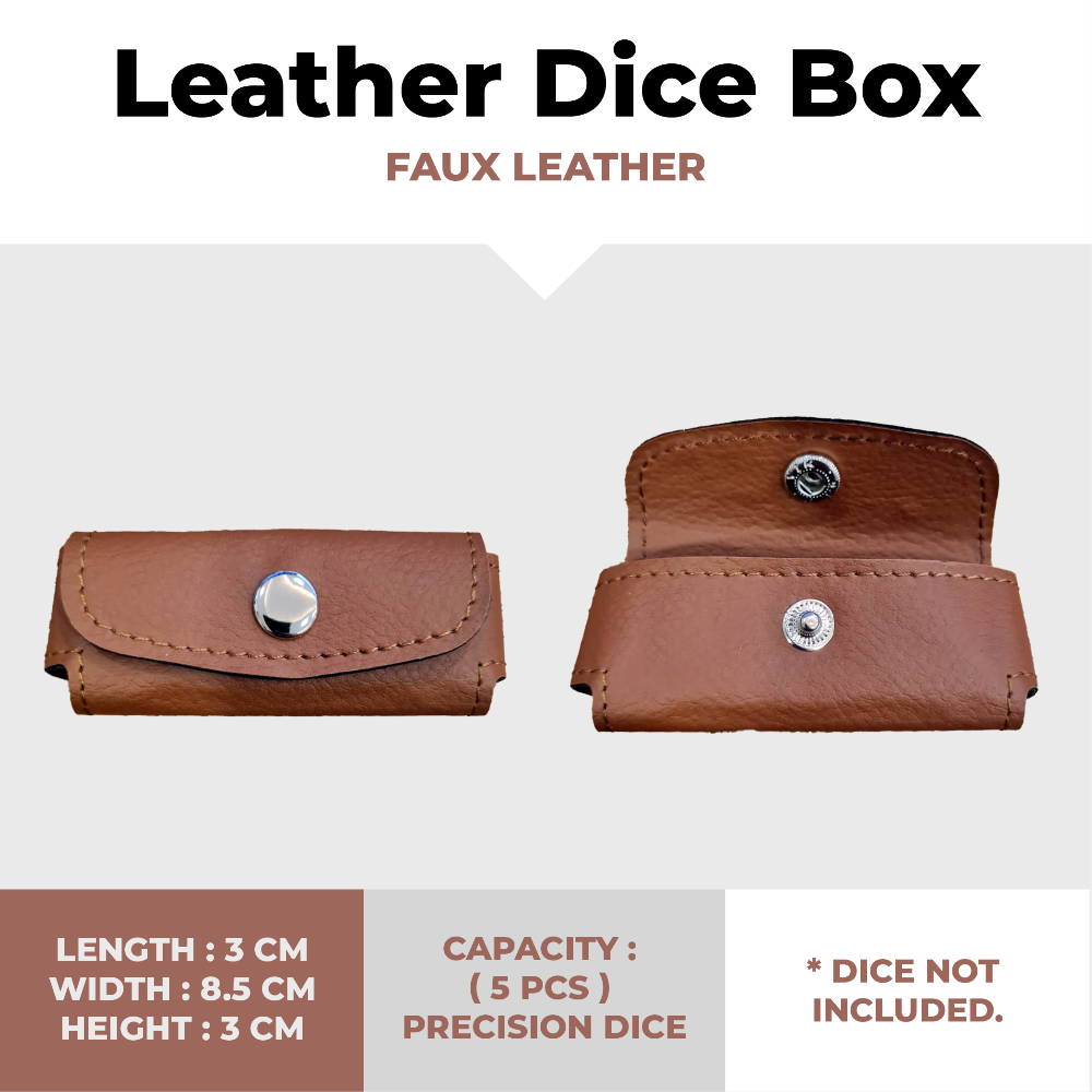 Leather Dice Box -  Brown