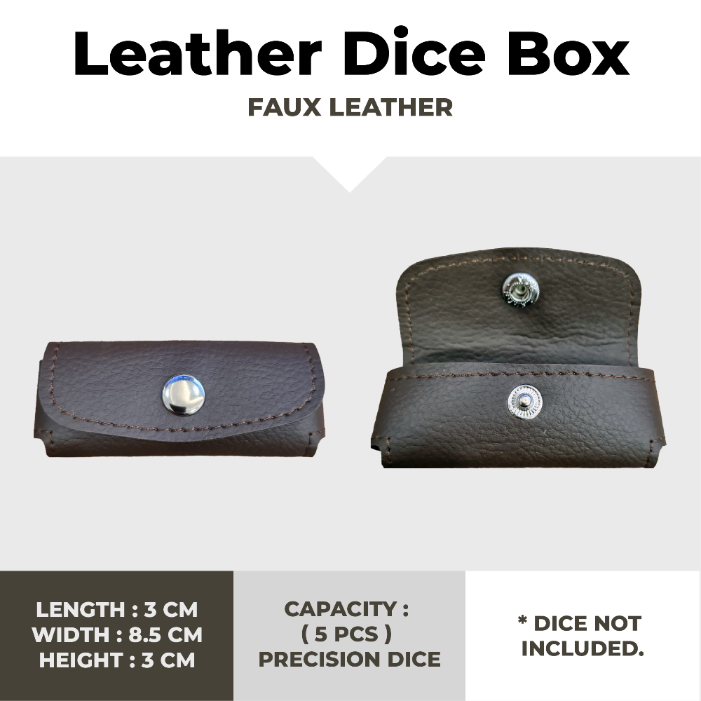Leather Dice Box - Dark Brown