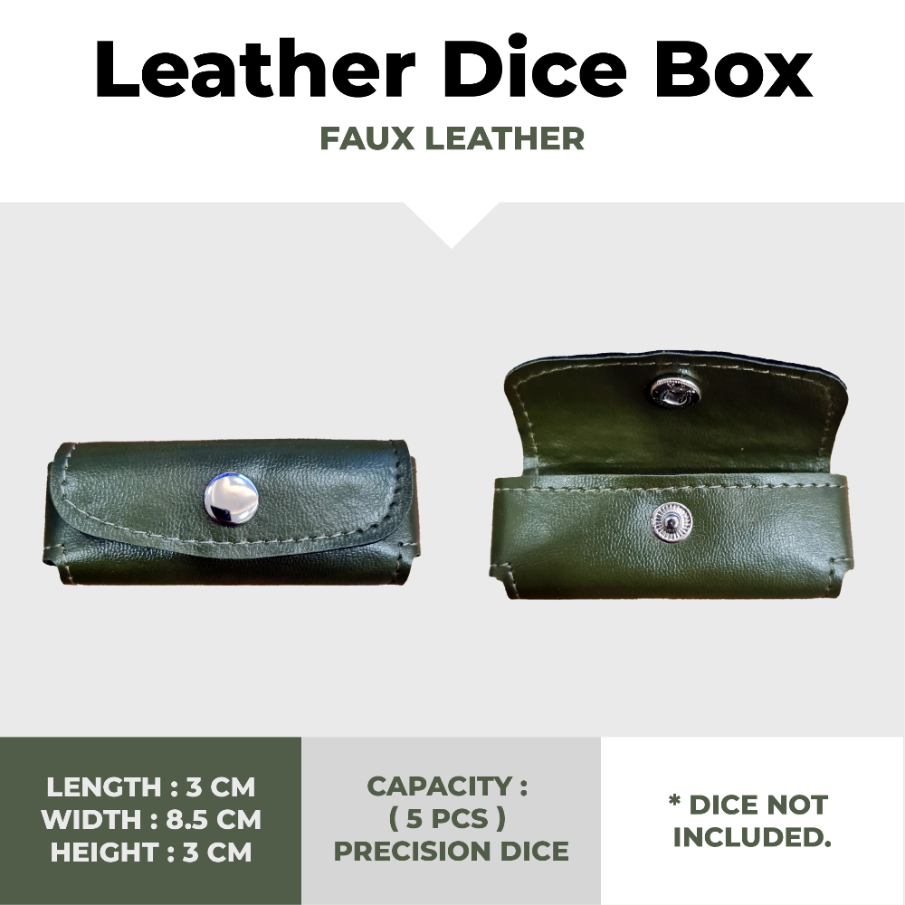 Leather Dice Box - Green