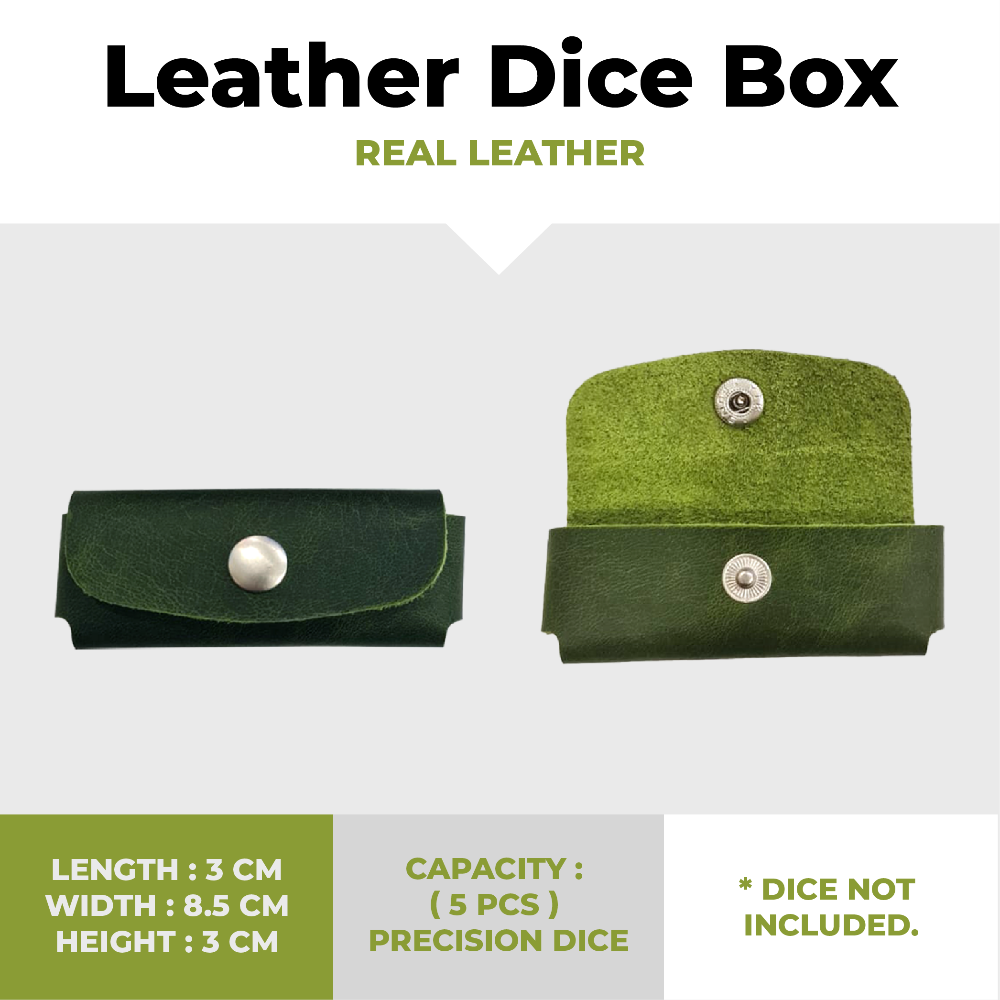 Leather Dice Box - Green 1
