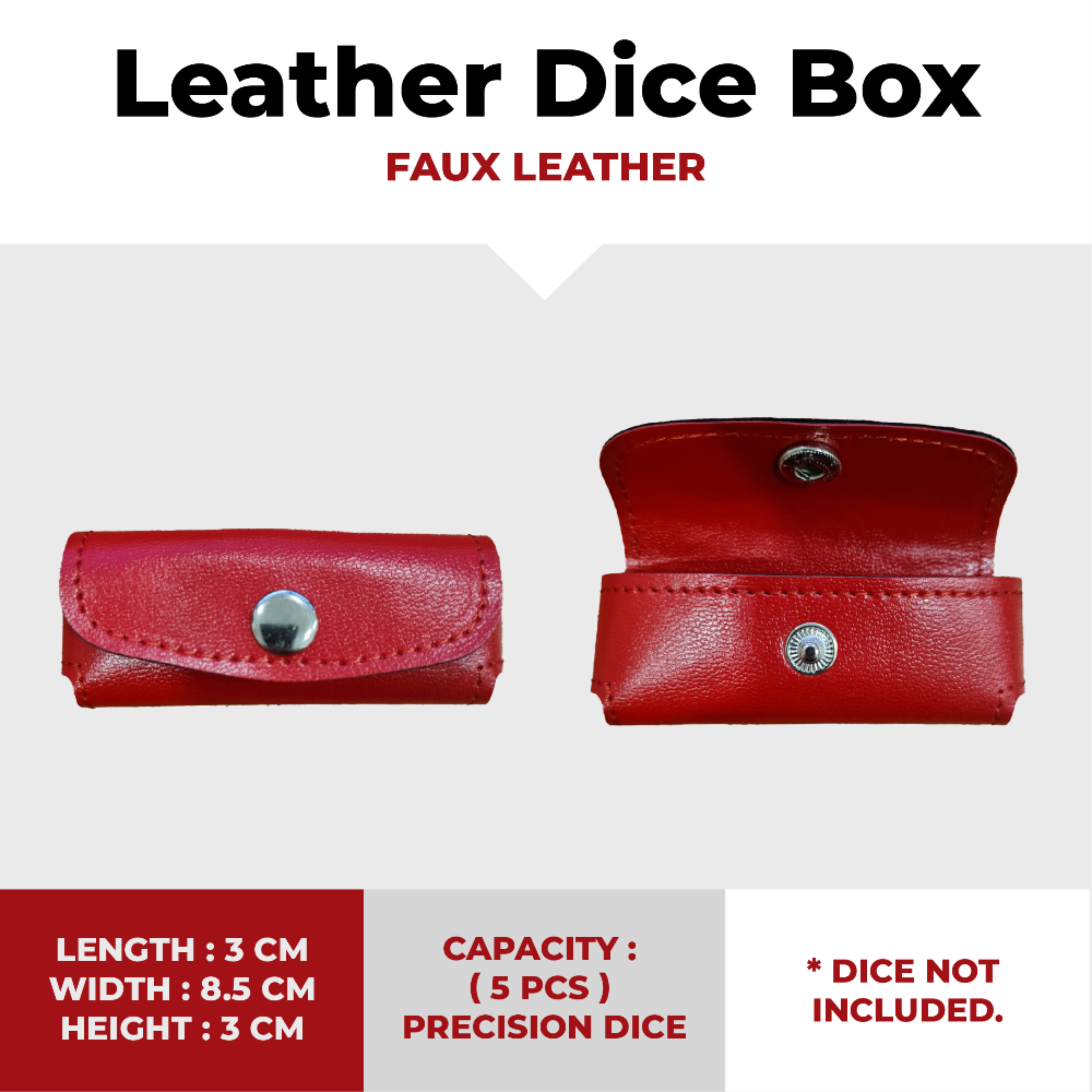 Leather Dice Box - Red