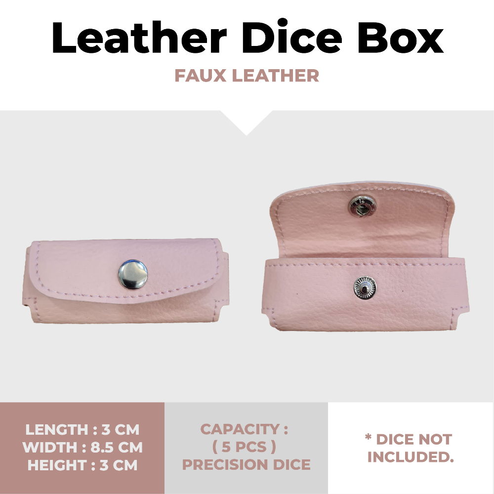 Leather Dice Box - Suger Pink
