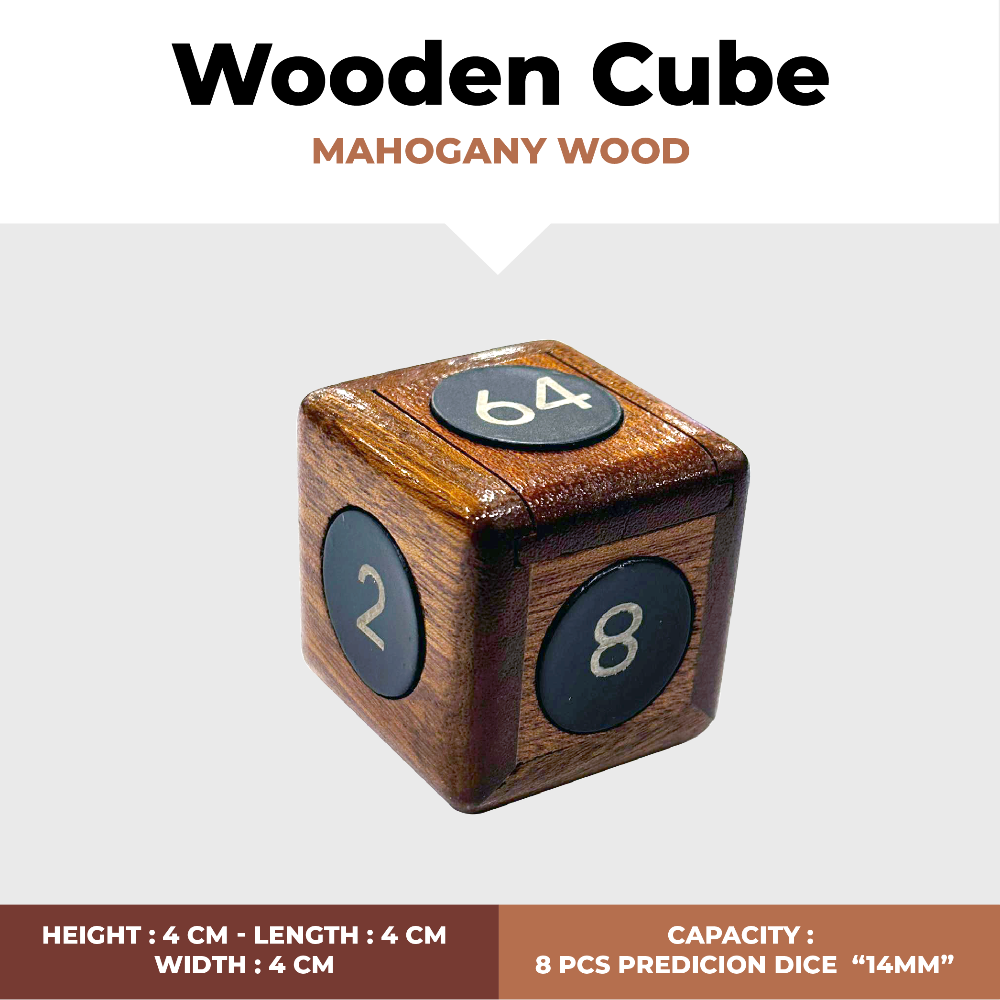 Wooden Cube - Mahogany Wood
