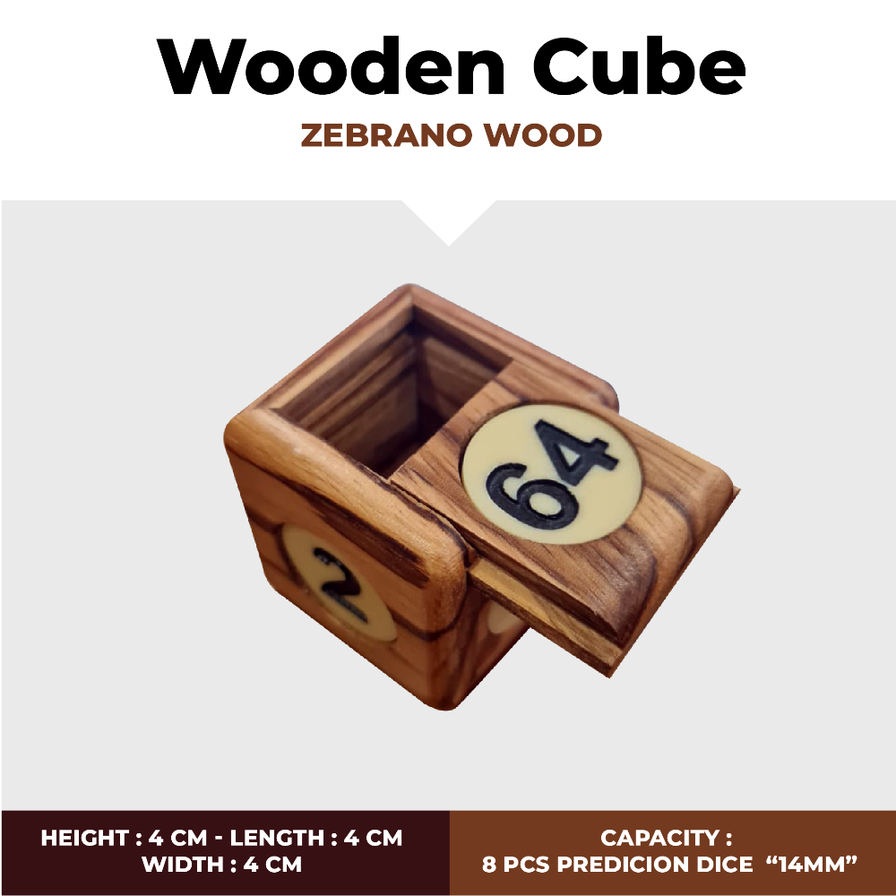 Wooden Cube - Zebrano Wood