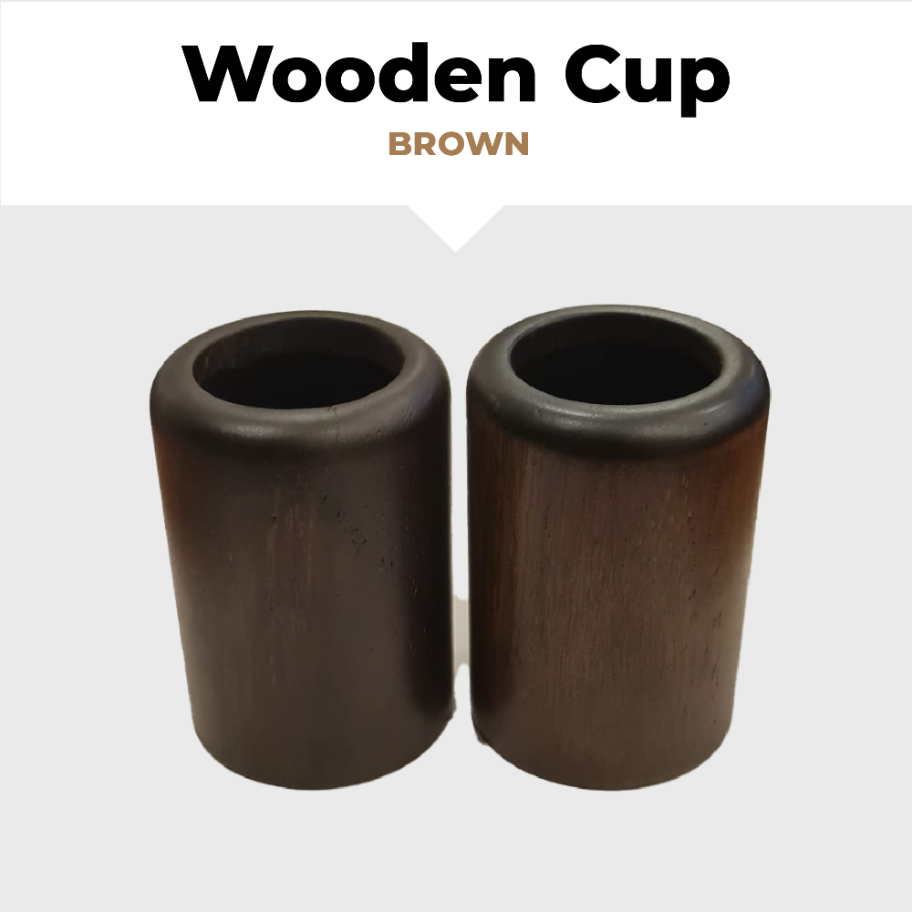 WOODEN CUPS - Brown